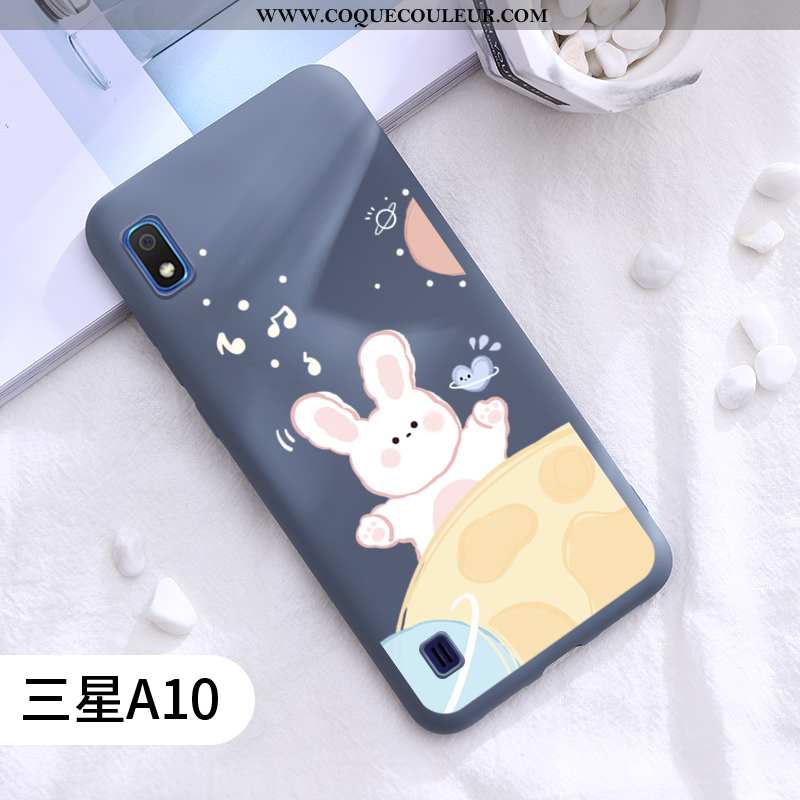 Coque Samsung Galaxy A10 Tendance Silicone Charmant, Housse Samsung Galaxy A10 Fluide Doux Lapin Gri