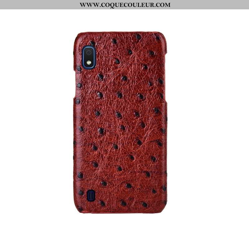 Housse Samsung Galaxy A10 Mode Marron Nouveau, Étui Samsung Galaxy A10 Protection Cuir Véritable