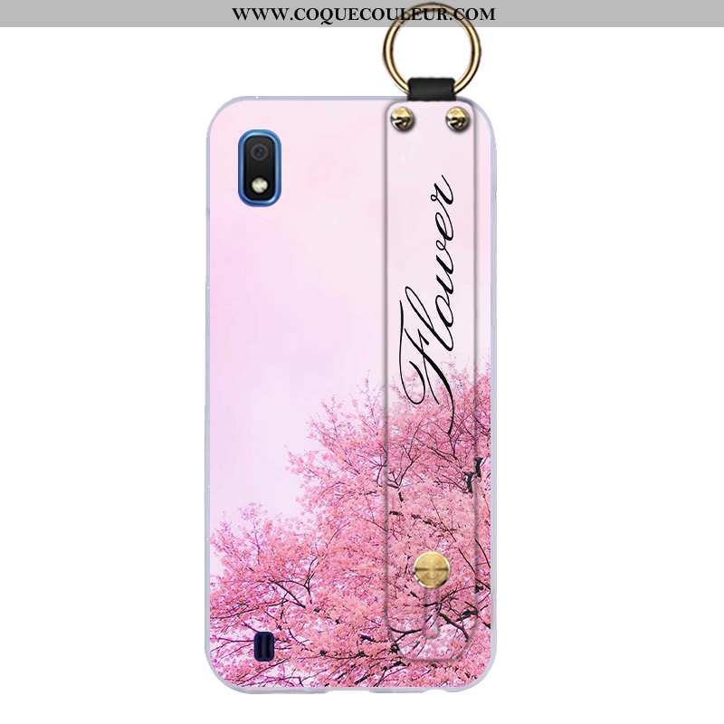 Étui Samsung Galaxy A10 Tendance Support, Coque Samsung Galaxy A10 Fluide Doux Créatif Rose