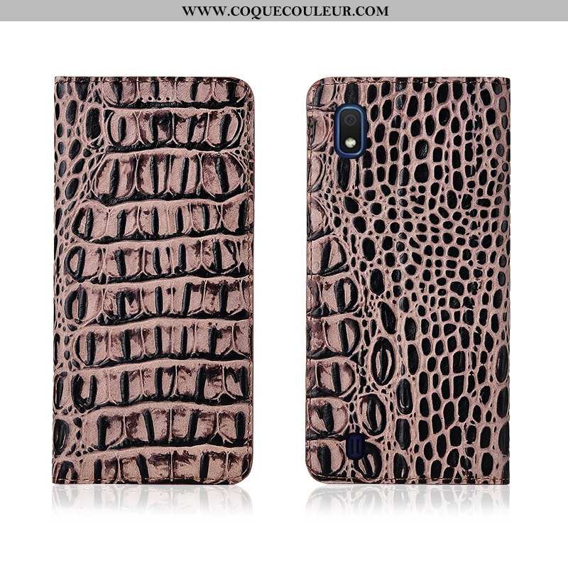 Coque Samsung Galaxy A10 Protection Cuir Véritable, Housse Samsung Galaxy A10 Délavé En Daim Télépho