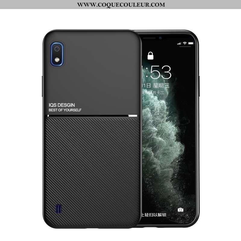 Coque Samsung Galaxy A10 Fluide Doux Étui Couleur Unie, Housse Samsung Galaxy A10 Protection Noir