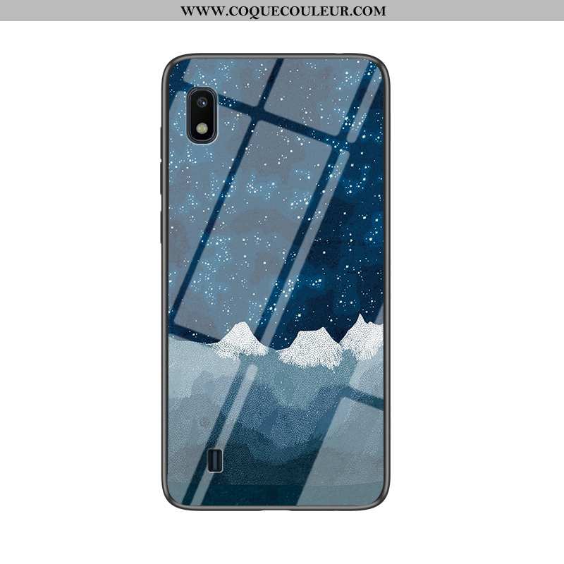 Étui Samsung Galaxy A10 Fluide Doux Net Rouge Difficile, Coque Samsung Galaxy A10 Mode Bleu Foncé