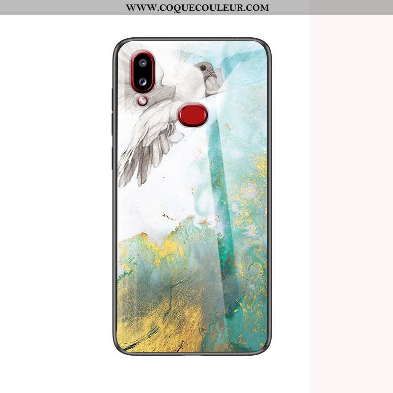 Coque Samsung Galaxy A10s Protection Tendance Fluide Doux, Housse Samsung Galaxy A10s Verre Bleu