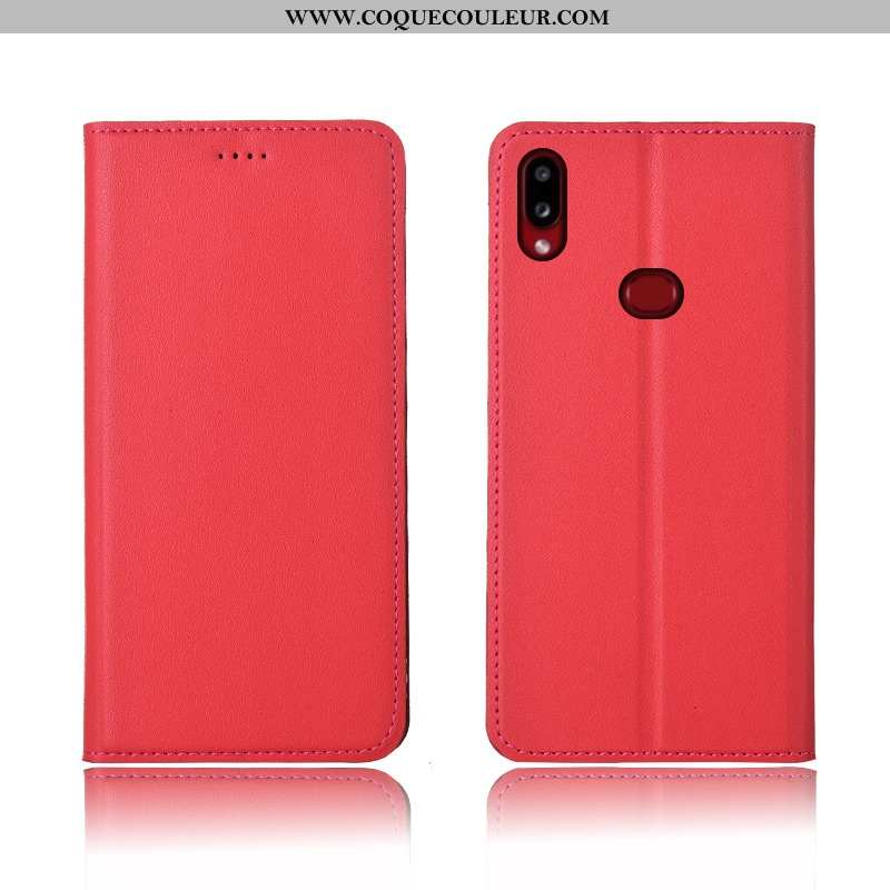 Coque Samsung Galaxy A10s Délavé En Daim Cuir Nouveau, Housse Samsung Galaxy A10s Cuir Véritable Sil