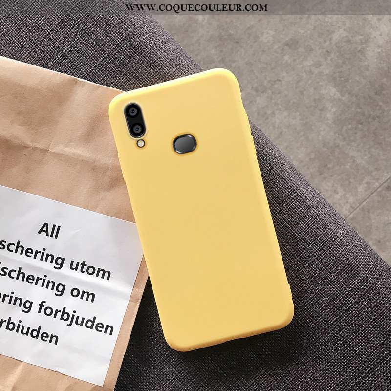 Housse Samsung Galaxy A10s Fluide Doux Jaune Étui, Étui Samsung Galaxy A10s Silicone Étoile