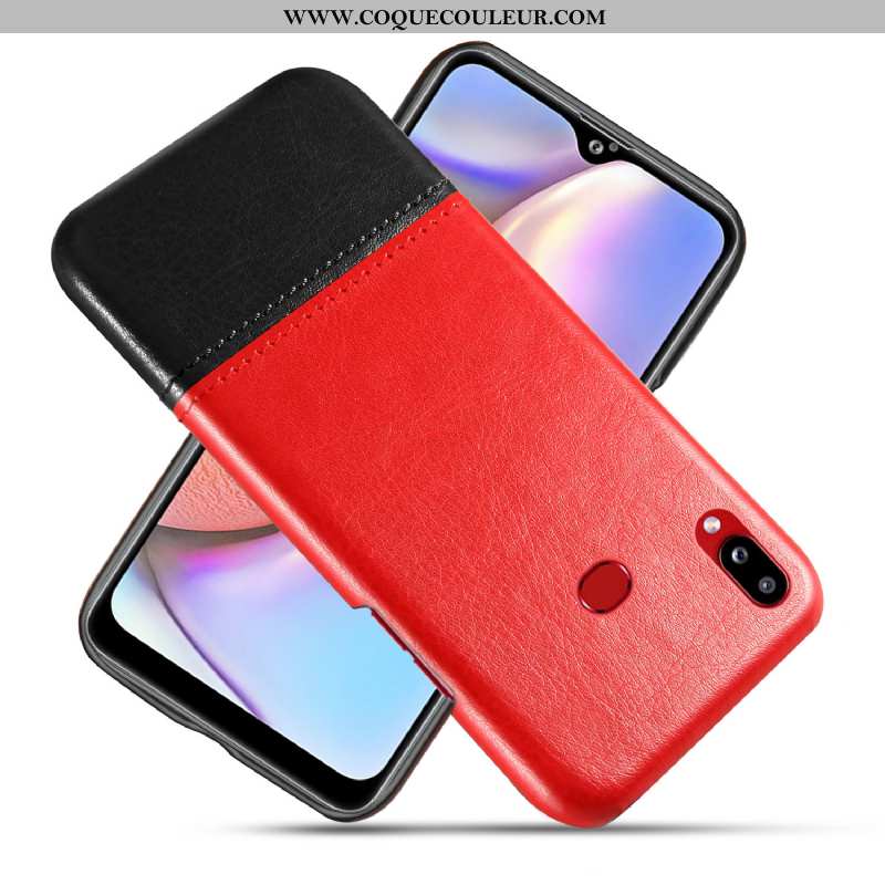 Housse Samsung Galaxy A10s Cuir Coque Rouge, Étui Samsung Galaxy A10s Qualité Difficile Rouge