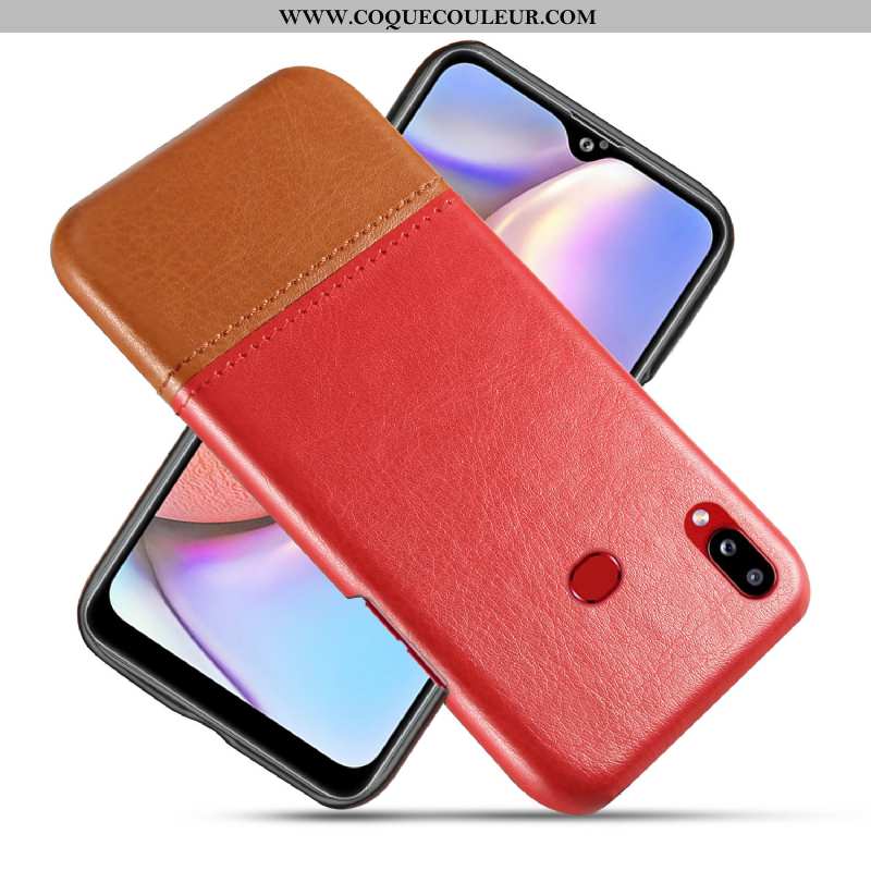 Housse Samsung Galaxy A10s Cuir Coque Rouge, Étui Samsung Galaxy A10s Qualité Difficile Rouge