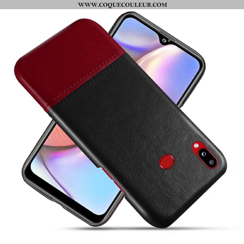 Housse Samsung Galaxy A10s Cuir Coque Rouge, Étui Samsung Galaxy A10s Qualité Difficile Rouge