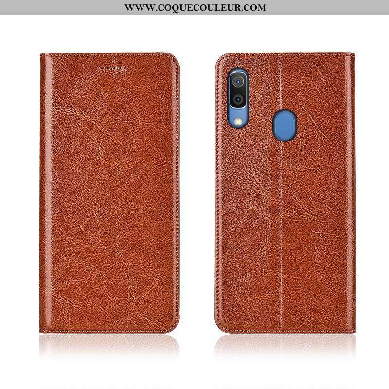 Étui Samsung Galaxy A20e Protection Silicone Marron, Coque Samsung Galaxy A20e Cuir Véritable Marron