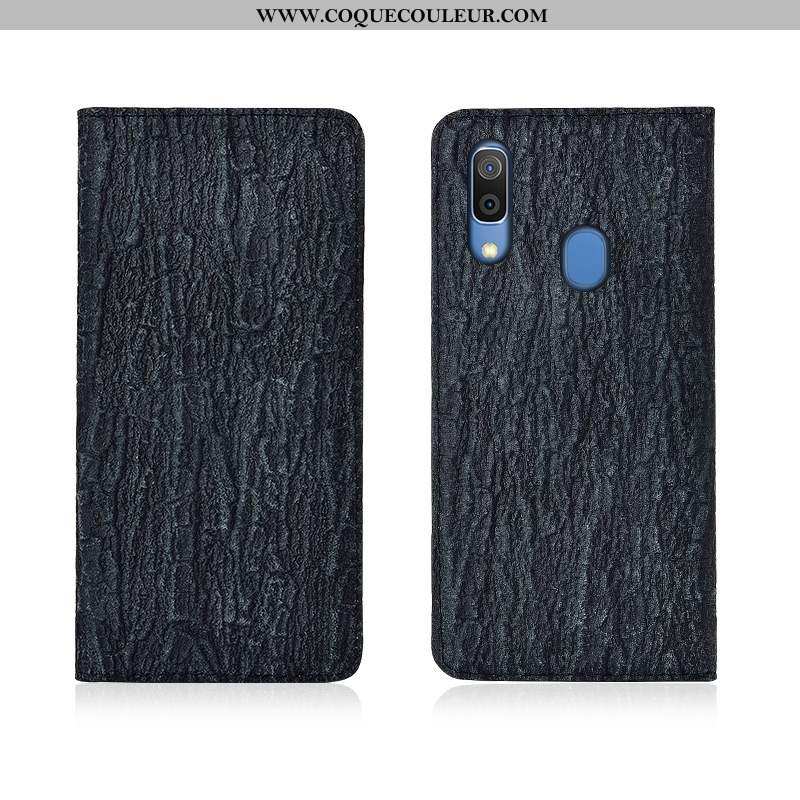 Housse Samsung Galaxy A20e Cuir Véritable Clamshell Protection, Étui Samsung Galaxy A20e Silicone Té