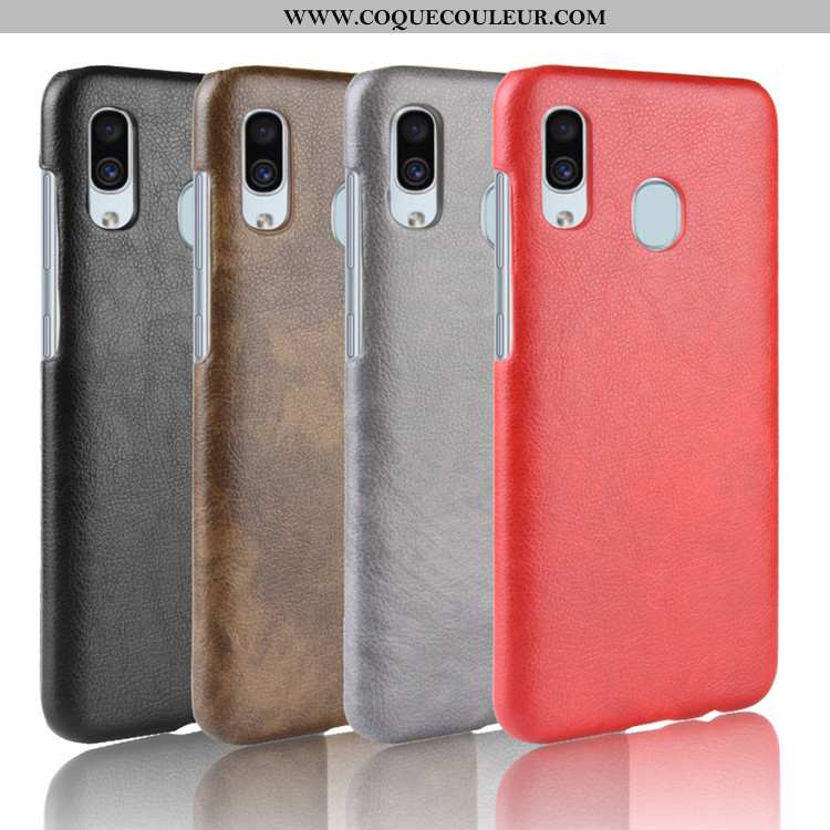 Coque Samsung Galaxy A20e Cuir Étui Rouge, Housse Samsung Galaxy A20e Modèle Fleurie Protection Roug