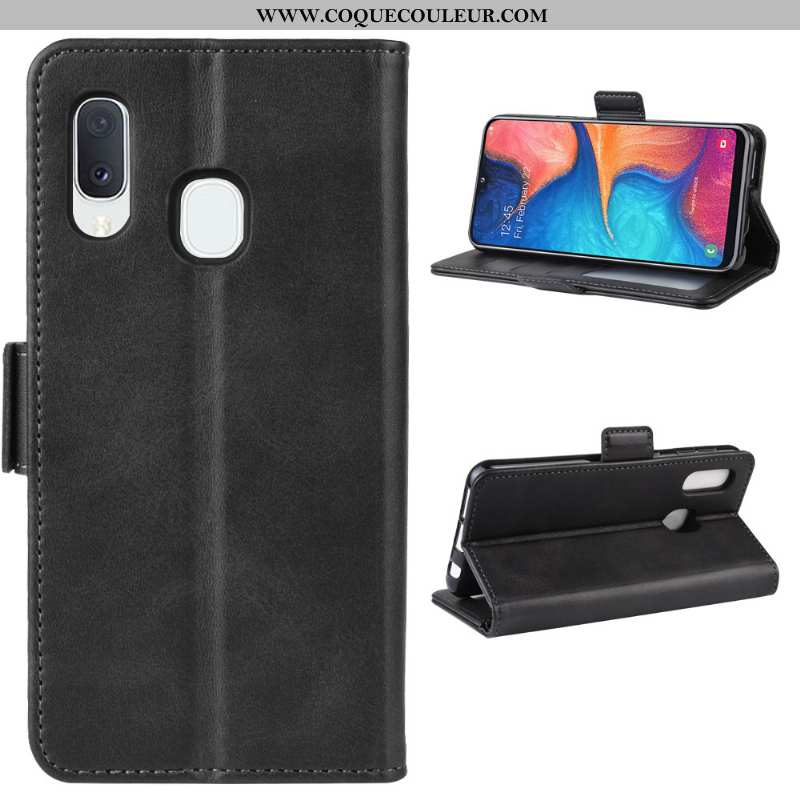 Coque Samsung Galaxy A20e Protection Étui Noir, Housse Samsung Galaxy A20e Modèle Fleurie Une Agrafe