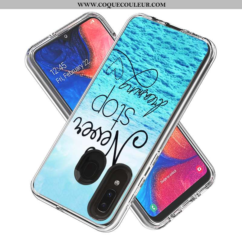 Housse Samsung Galaxy A20e Dessin Animé Étui Étoile, Samsung Galaxy A20e Blanc Carte Blanche