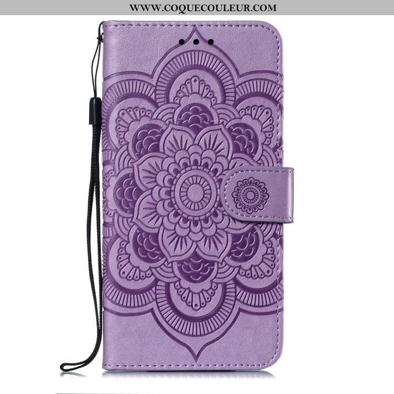 Housse Samsung Galaxy A20s Protection Étui Téléphone Portable, Samsung Galaxy A20s Cuir Coque Violet