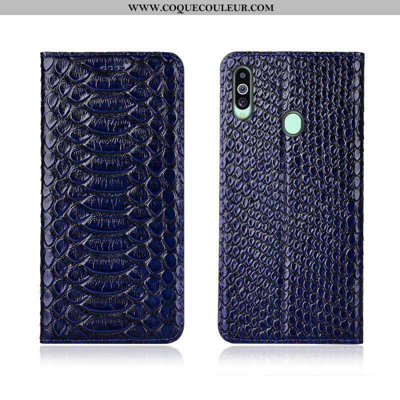 Coque Samsung Galaxy A20s Cuir Noir Housse, Housse Samsung Galaxy A20s Modèle Fleurie Silicone