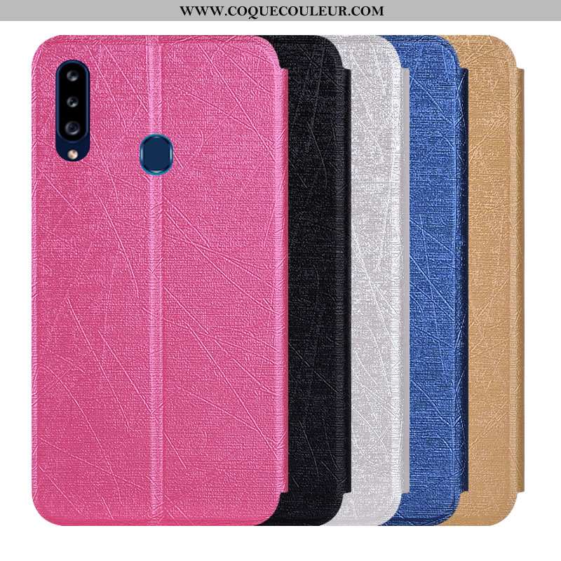 Housse Samsung Galaxy A20s Cuir Incassable Étui, Étui Samsung Galaxy A20s Protection Coque Rose