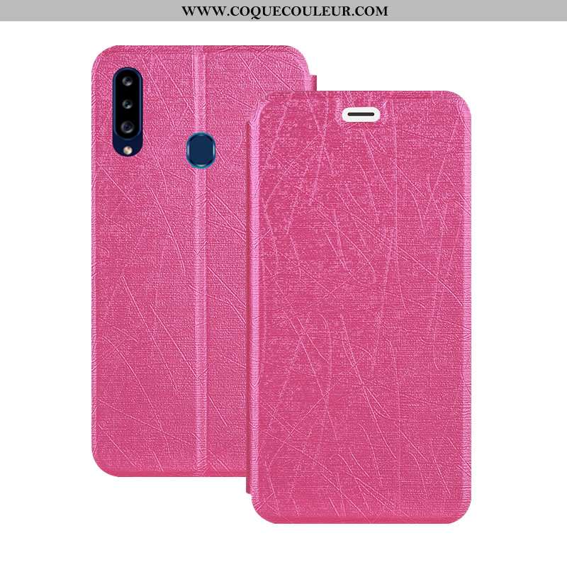 Housse Samsung Galaxy A20s Cuir Incassable Étui, Étui Samsung Galaxy A20s Protection Coque Rose