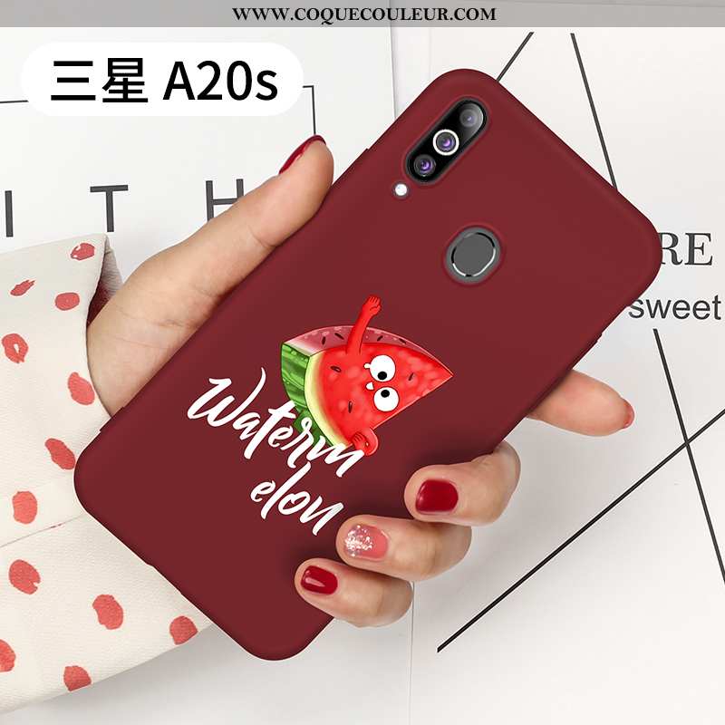 Étui Samsung Galaxy A20s Silicone Incassable Net Rouge, Coque Samsung Galaxy A20s Protection Verte