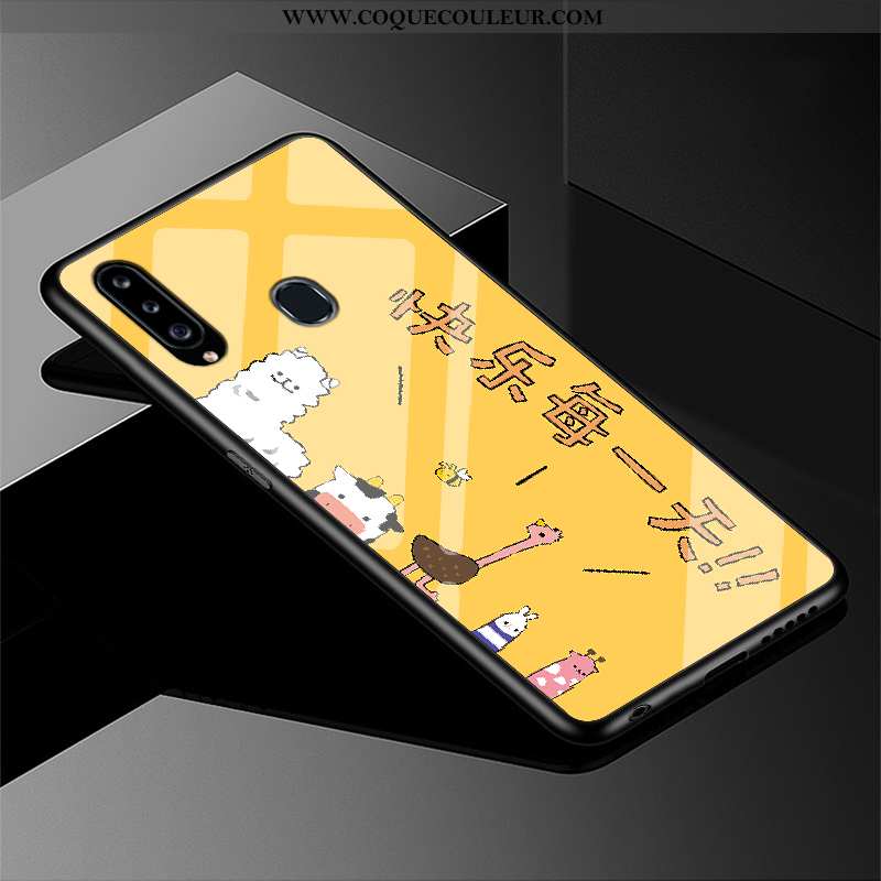 Housse Samsung Galaxy A20s Charmant Verre Incassable, Étui Samsung Galaxy A20s Silicone Dessin Animé