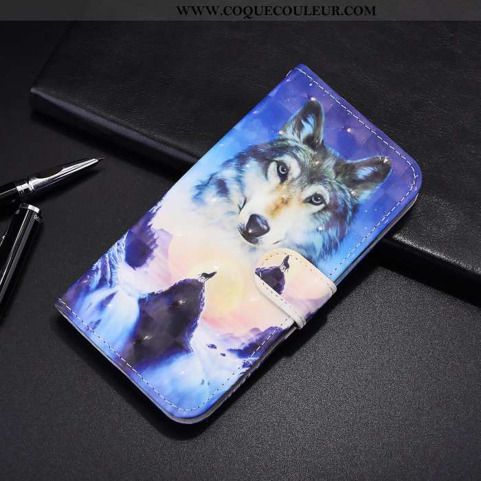 Housse Samsung Galaxy A21s Cuir Étui Dessin Animé, Samsung Galaxy A21s Protection Bleu