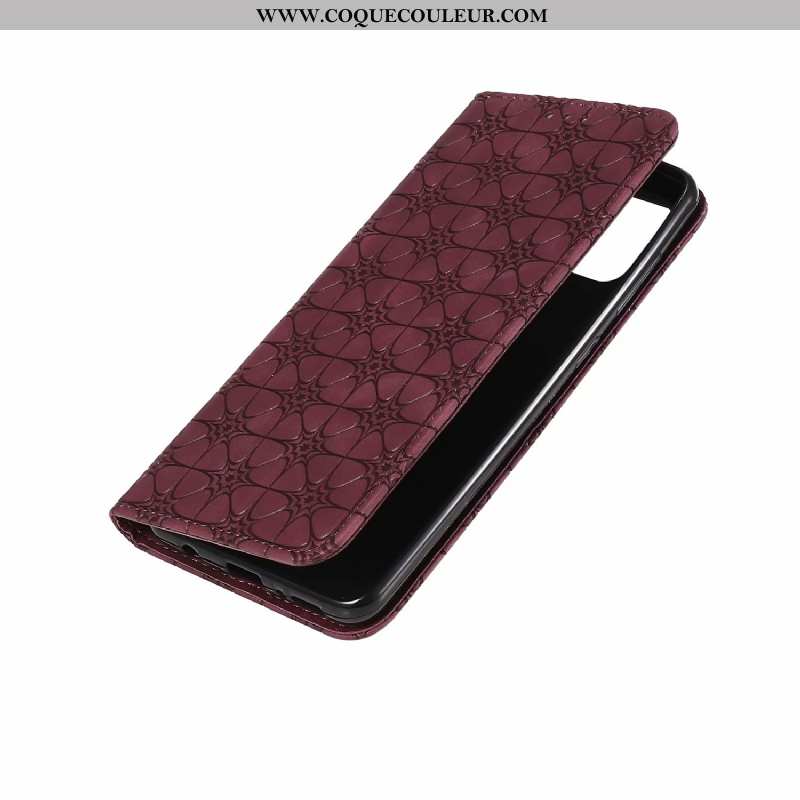 Étui Samsung Galaxy A21s Cuir Étoile Étui, Coque Samsung Galaxy A21s Modèle Fleurie En Relief Violet