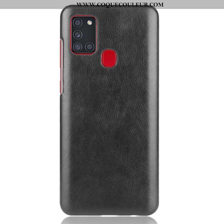 Coque Samsung Galaxy A21s Cuir Étui Incassable, Housse Samsung Galaxy A21s Délavé En Daim Gris