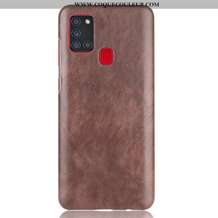 Coque Samsung Galaxy A21s Cuir Étui Incassable, Housse Samsung Galaxy A21s Délavé En Daim Gris