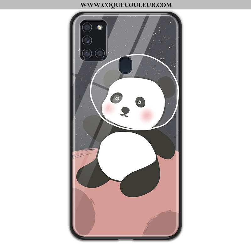 Coque Samsung Galaxy A21s Dessin Animé Amoureux Coque, Housse Samsung Galaxy A21s Fluide Doux Verre 