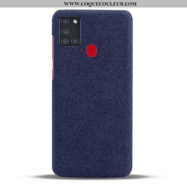 Coque Samsung Galaxy A21s Délavé En Daim Étoile Gris, Housse Samsung Galaxy A21s Personnalité Toile 