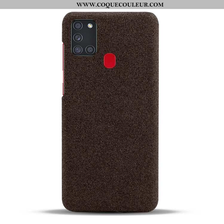 Coque Samsung Galaxy A21s Délavé En Daim Étoile Gris, Housse Samsung Galaxy A21s Personnalité Toile 