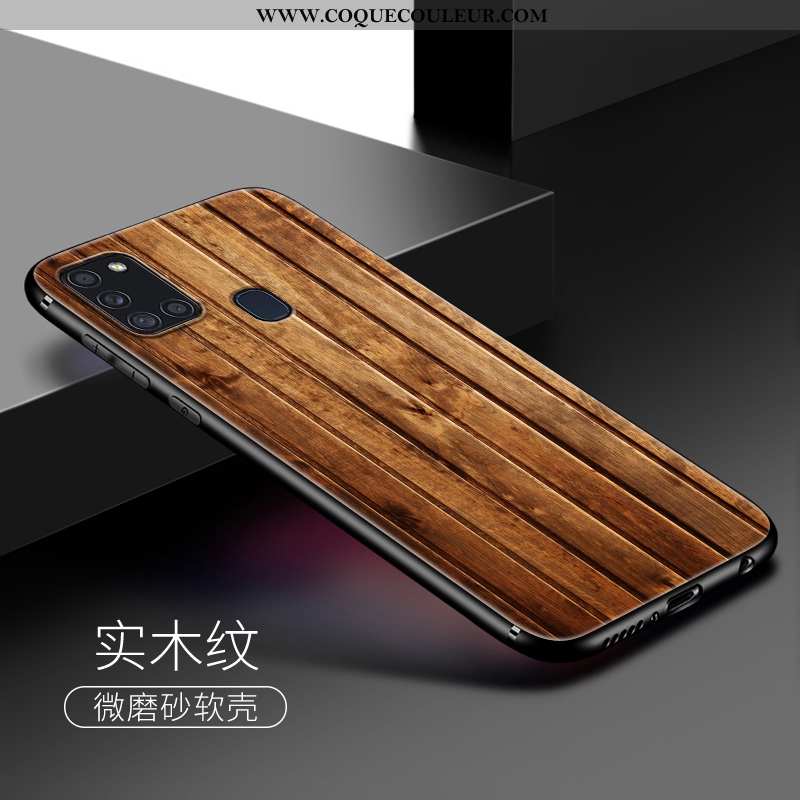 Étui Samsung Galaxy A21s Modèle Fleurie Délavé En Daim Étoile, Coque Samsung Galaxy A21s Fluide Doux