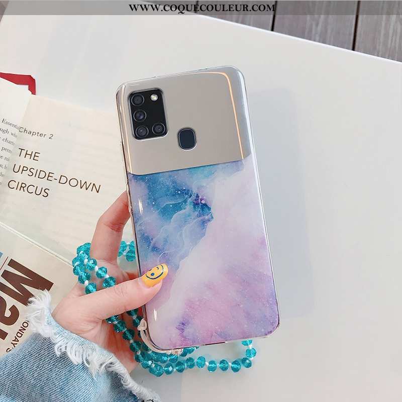 Coque Samsung Galaxy A21s Personnalité Incassable Miroir, Housse Samsung Galaxy A21s Créatif Étui Gr