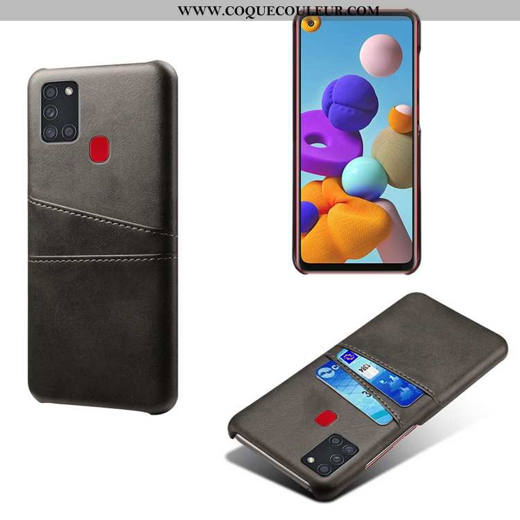 Housse Samsung Galaxy A21s Cuir Personnalité Carte, Étui Samsung Galaxy A21s Modèle Fleurie Bovins R