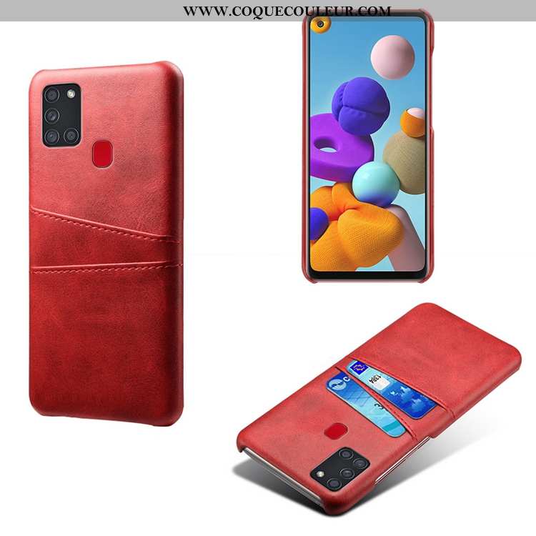 Housse Samsung Galaxy A21s Cuir Personnalité Carte, Étui Samsung Galaxy A21s Modèle Fleurie Bovins R