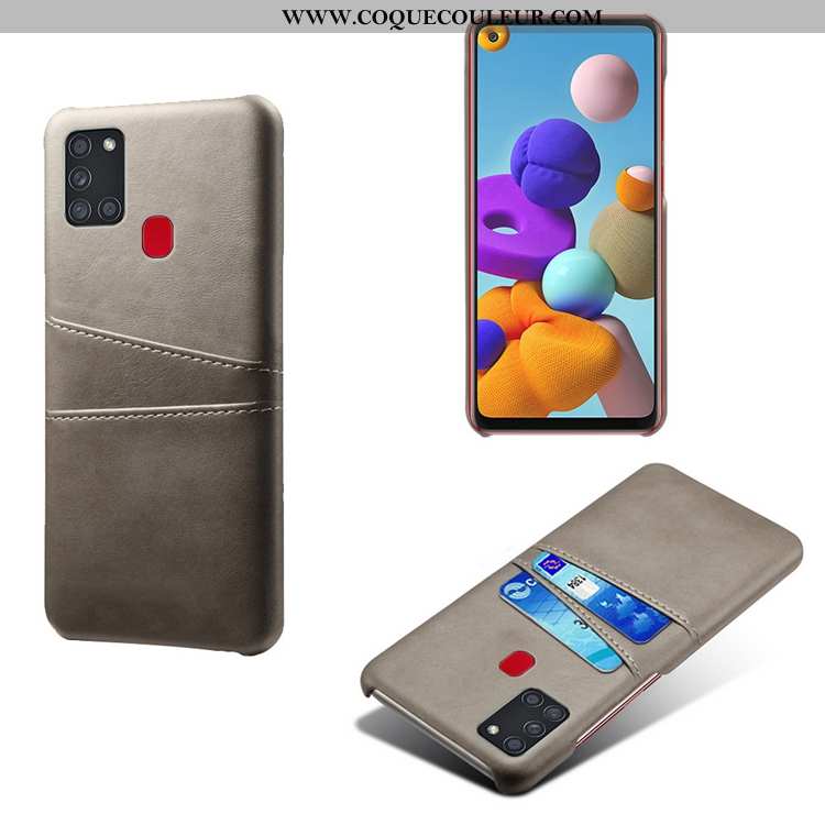 Housse Samsung Galaxy A21s Cuir Personnalité Carte, Étui Samsung Galaxy A21s Modèle Fleurie Bovins R