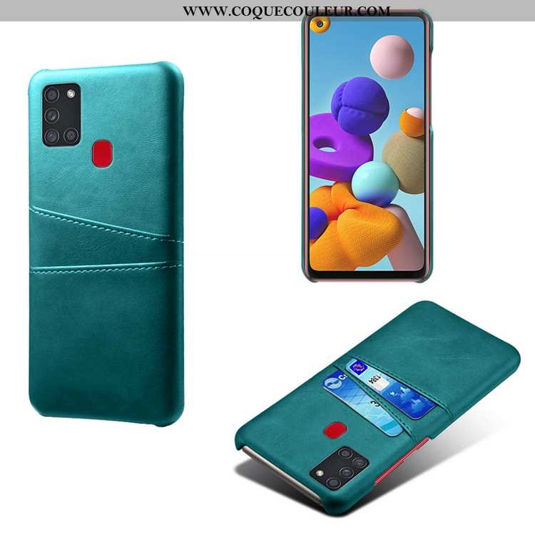 Housse Samsung Galaxy A21s Cuir Personnalité Carte, Étui Samsung Galaxy A21s Modèle Fleurie Bovins R