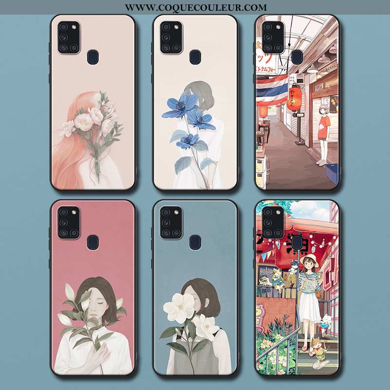 Coque Samsung Galaxy A21s Délavé En Daim Téléphone Portable Art, Housse Samsung Galaxy A21s Créatif 