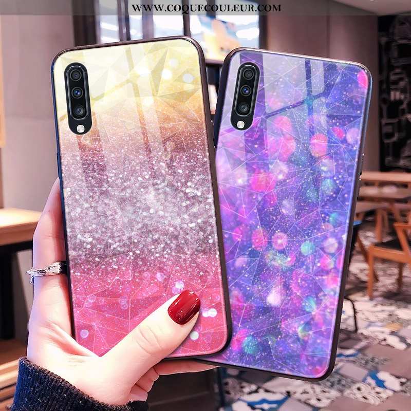 Housse Samsung Galaxy A30s Coque Téléphone Portable Violet, Étui Samsung Galaxy A30s Étoile Losange 