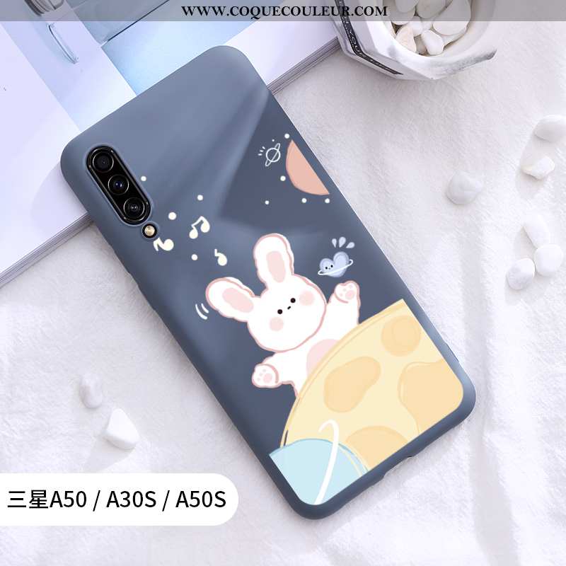 Étui Samsung Galaxy A30s Délavé En Daim Silicone Rouge, Coque Samsung Galaxy A30s Créatif Lapin Roug