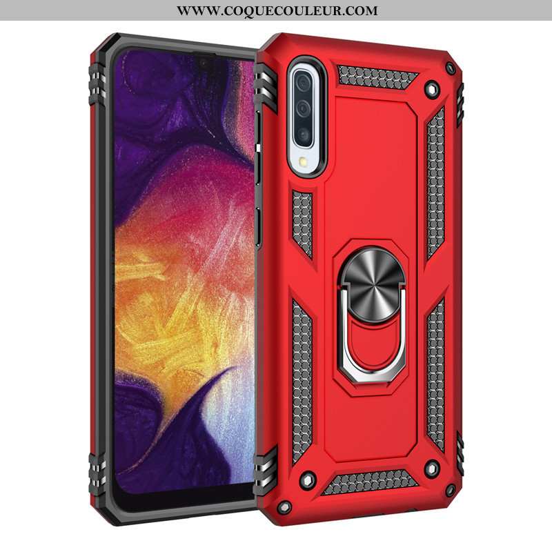 Étui Samsung Galaxy A30s Tendance Difficile Anneau, Coque Samsung Galaxy A30s Fluide Doux Noir