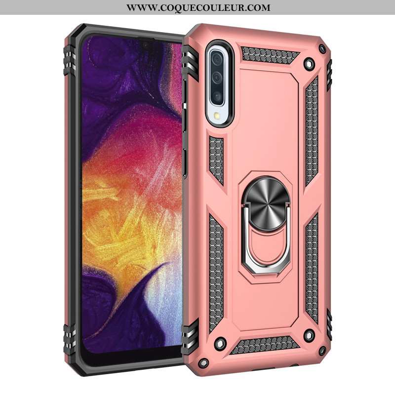 Étui Samsung Galaxy A30s Tendance Difficile Anneau, Coque Samsung Galaxy A30s Fluide Doux Noir