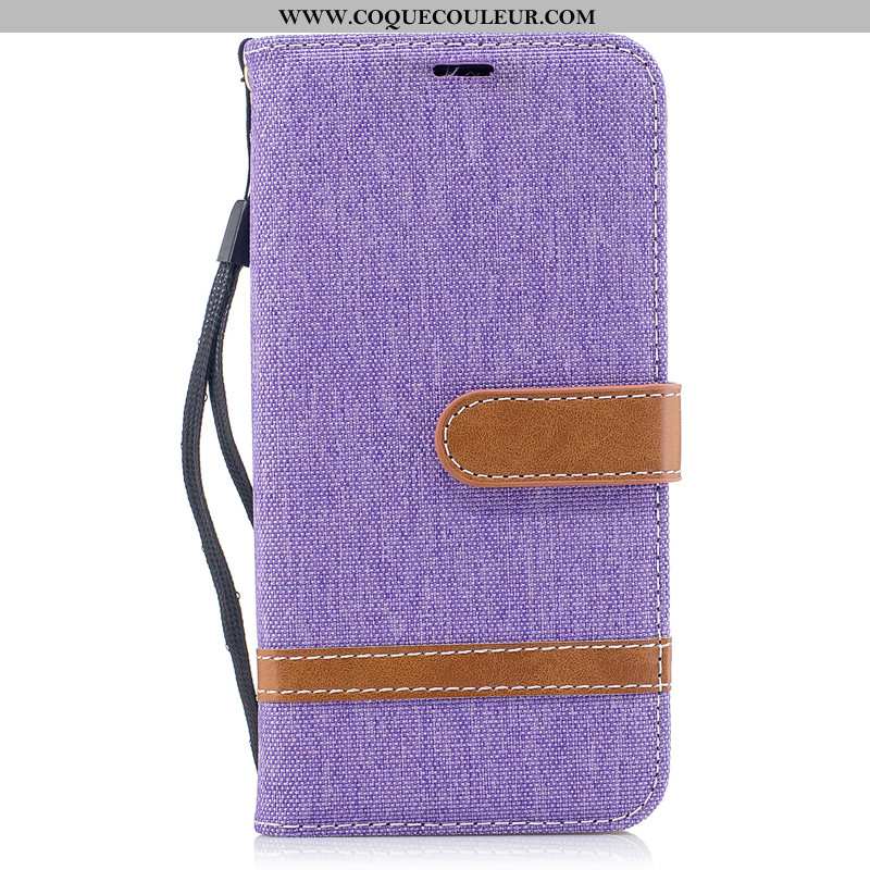 Coque Samsung Galaxy A40 Cuir Violet Étui, Housse Samsung Galaxy A40 Protection