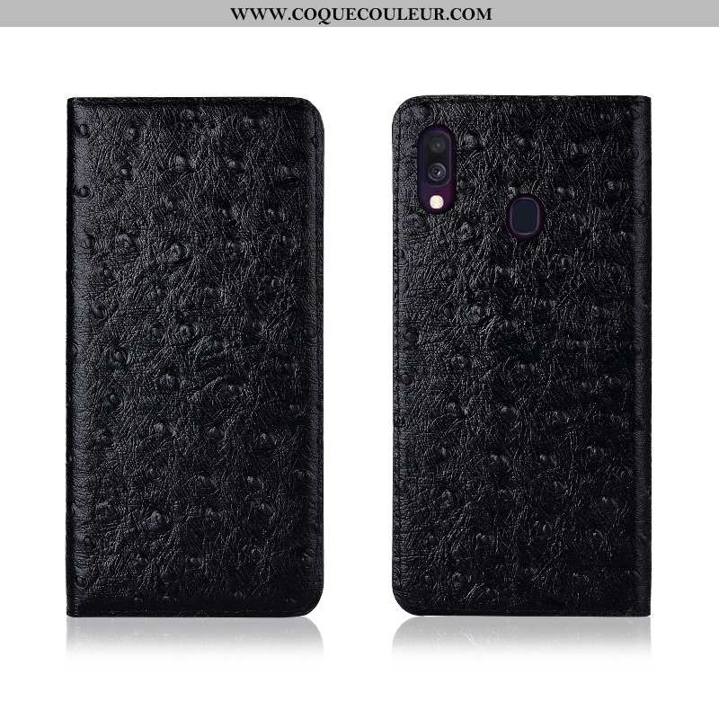 Coque Samsung Galaxy A40 Modèle Fleurie Délavé En Daim Étui, Housse Samsung Galaxy A40 Fluide Doux N