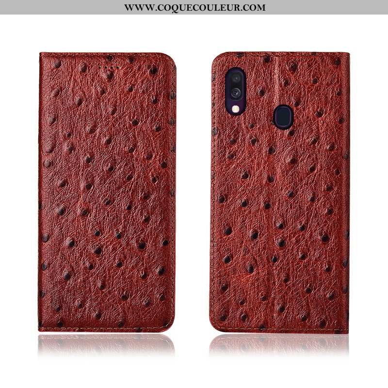 Coque Samsung Galaxy A40 Modèle Fleurie Délavé En Daim Étui, Housse Samsung Galaxy A40 Fluide Doux N