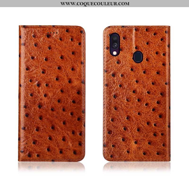 Coque Samsung Galaxy A40 Modèle Fleurie Délavé En Daim Étui, Housse Samsung Galaxy A40 Fluide Doux N