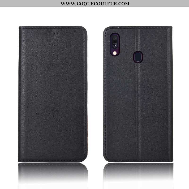 Coque Samsung Galaxy A40 Protection Étui Incassable, Housse Samsung Galaxy A40 Délavé En Daim Cuir B