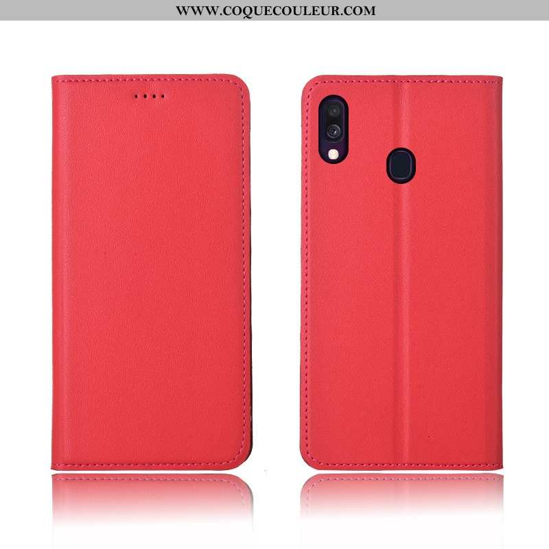 Coque Samsung Galaxy A40 Protection Étui Incassable, Housse Samsung Galaxy A40 Délavé En Daim Cuir B