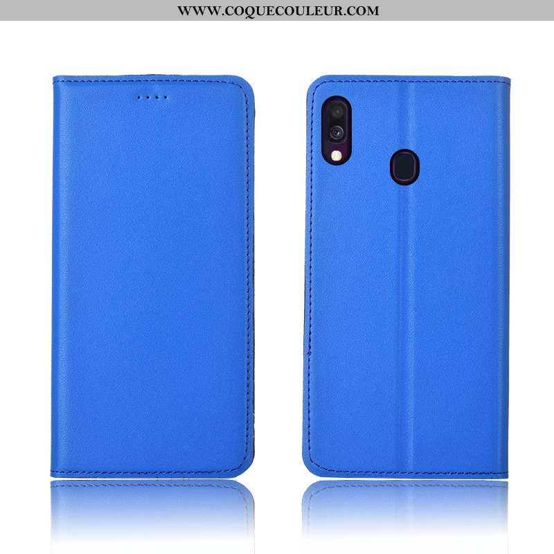 Coque Samsung Galaxy A40 Protection Étui Incassable, Housse Samsung Galaxy A40 Délavé En Daim Cuir B