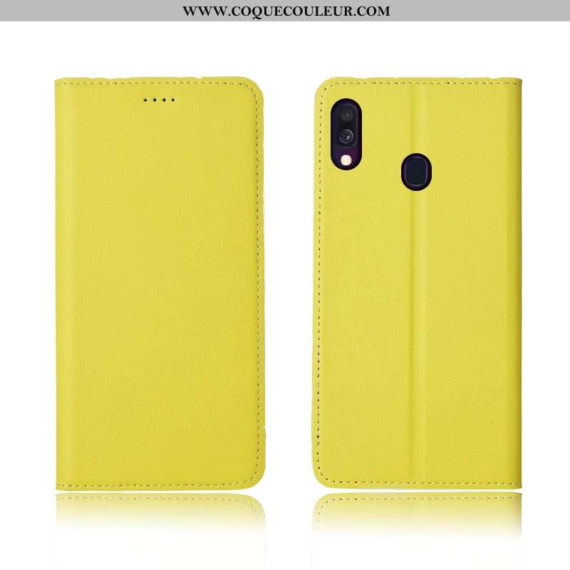 Coque Samsung Galaxy A40 Protection Étui Incassable, Housse Samsung Galaxy A40 Délavé En Daim Cuir B