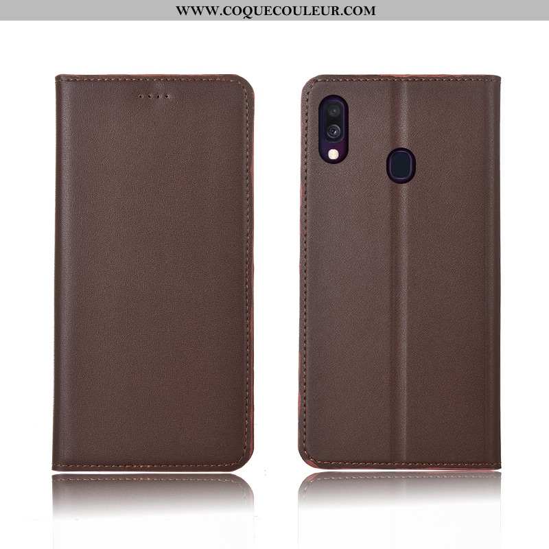 Coque Samsung Galaxy A40 Protection Étui Incassable, Housse Samsung Galaxy A40 Délavé En Daim Cuir B